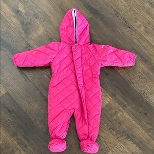 Columbia Bright Pink Quilted Kids Footie snowsuit